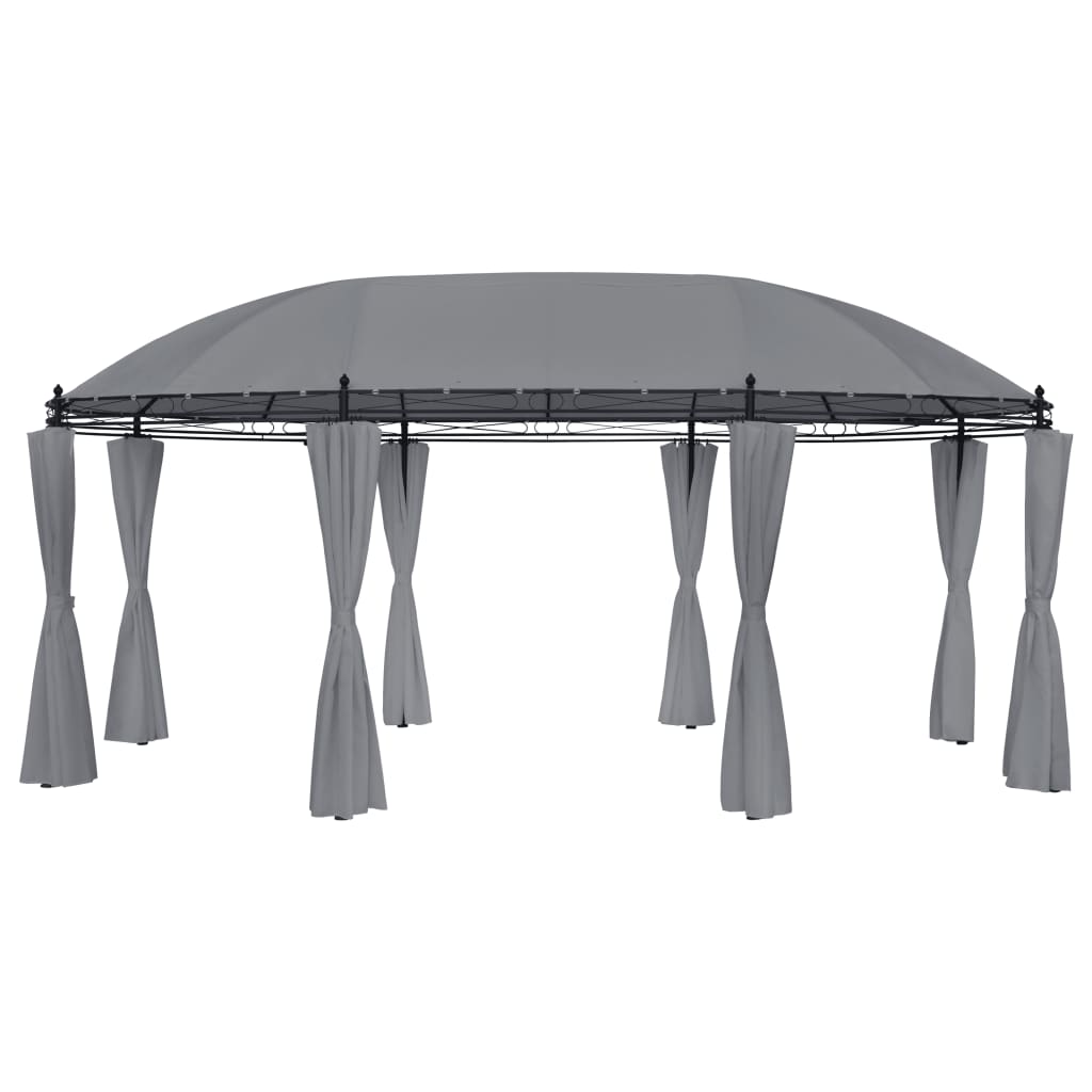 Gazebo with Curtains 520x349x255 cm Anthracite - Merlin Deals