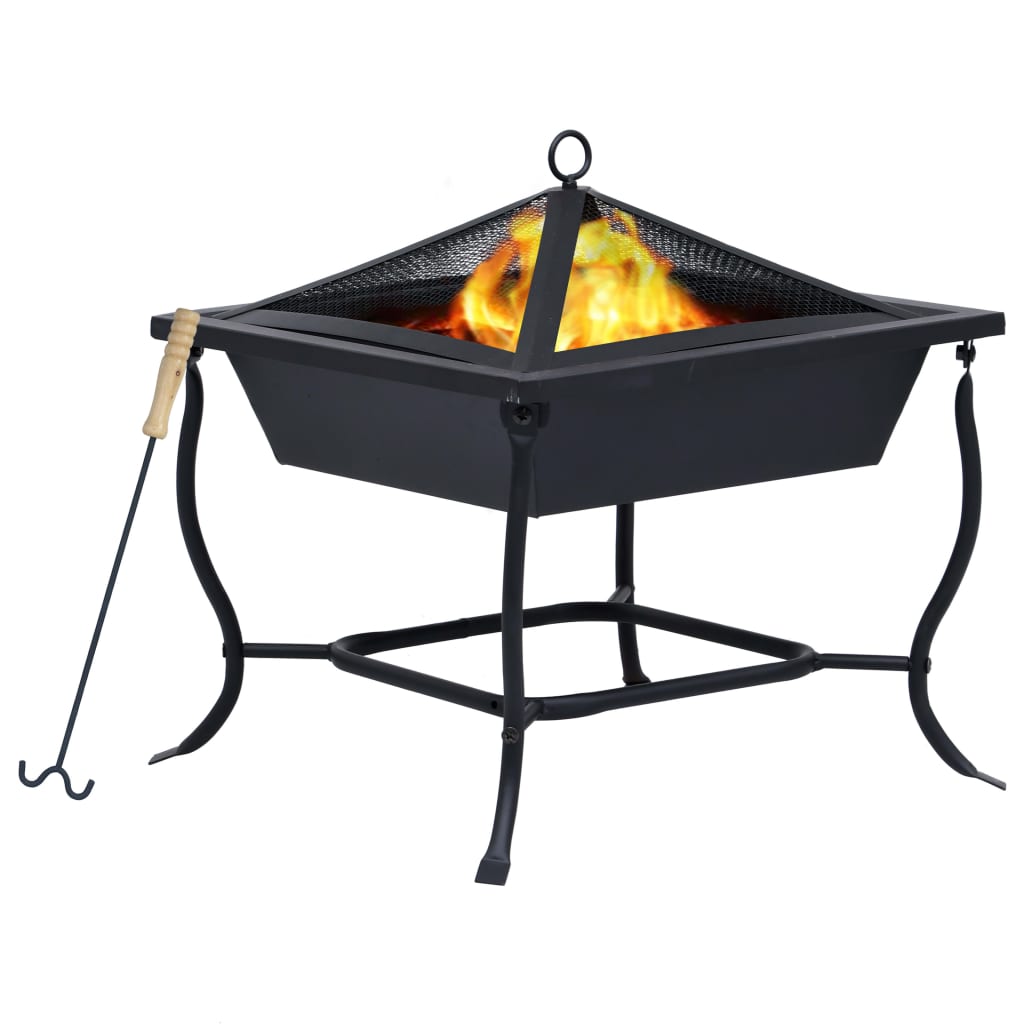 Fire Pit Black 42x42x45 cm Steel - Tyrell & Tyrell