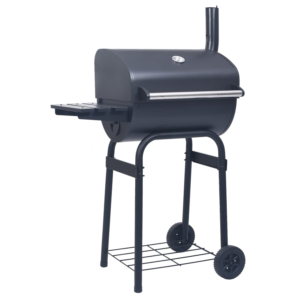 Charcoal BBQ Grill Smoker with Bottom Shelf Black - Discount Dealers
