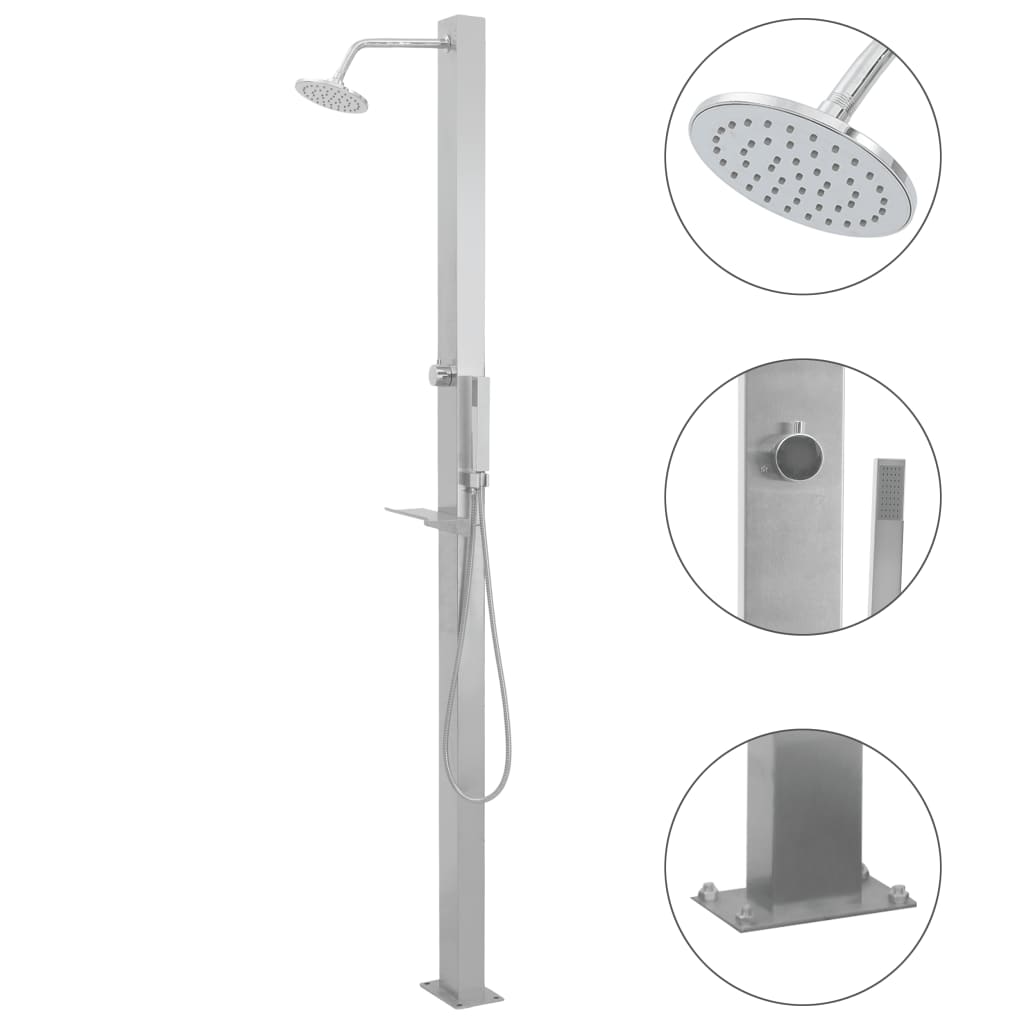 Outdoor Shower Stainless Steel Straight - Merkel Designers