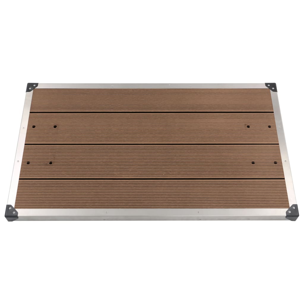 Brown WPC Outdoor Shower Tray - Stainless Steel - Unbeatable Bargains