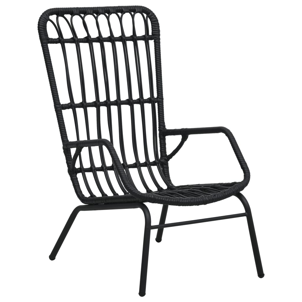 Garden Chair Poly Rattan Black - Discount Dealers