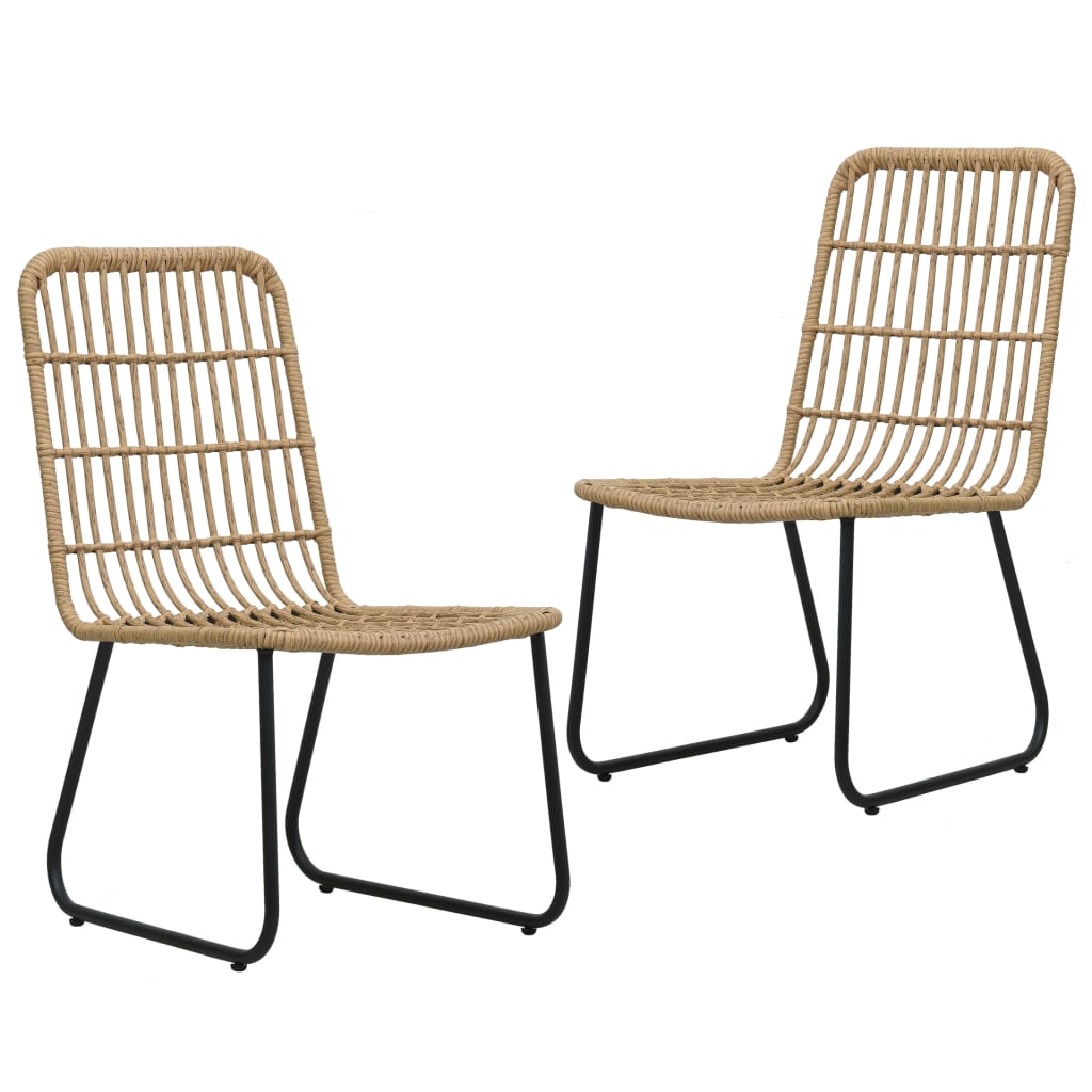 Garden Chairs 2 pcs Poly Rattan Oak - Millennium Furniture