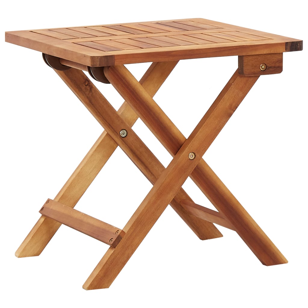 Folding Garden Coffee Table 40x40x40 cm Solid Acacia Wood - Merlin Deals