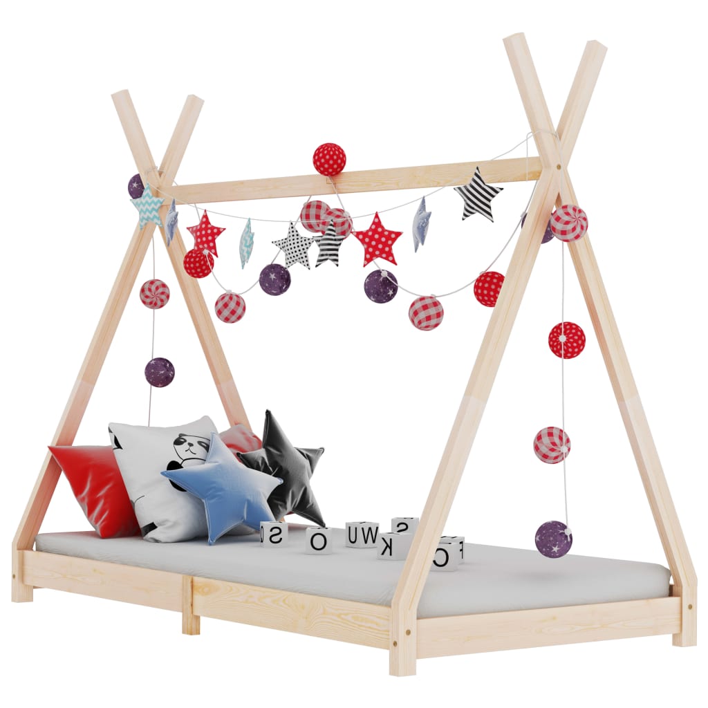 Kids Bed Frame Solid Pine Wood 70x140 cm - Millennium Furniture