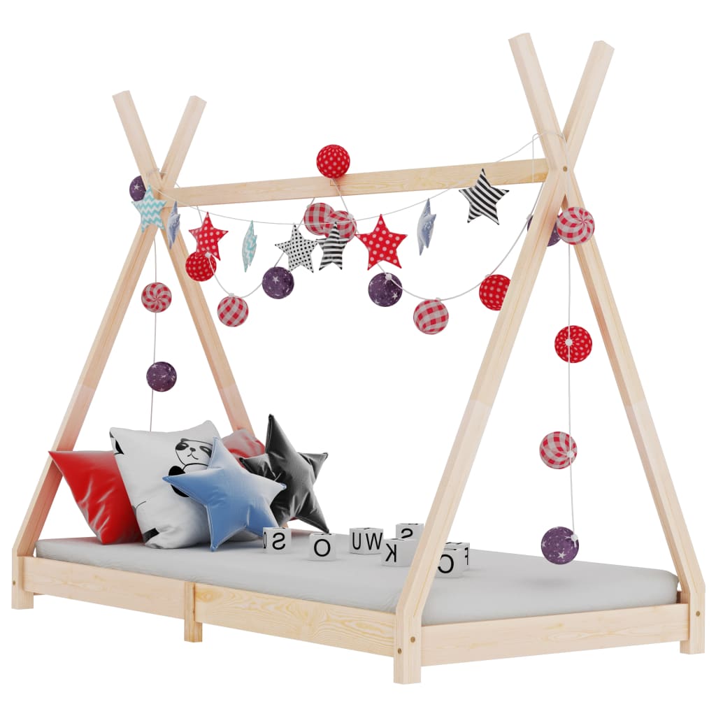 Kids Bed Frame Solid Pine Wood 80x160 cm - Casper Homes