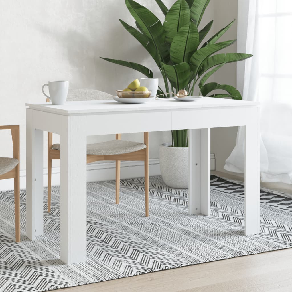 Dining Table White 120x60x76 cm Engineered Wood - Sid & Sam