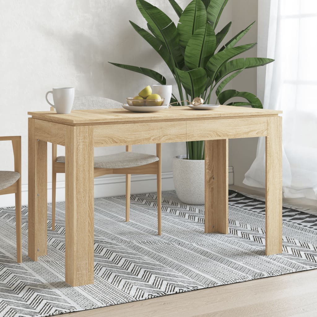Dining Table Sonoma Oak 120x60x76 cm Engineered Wood - Discount Dealers