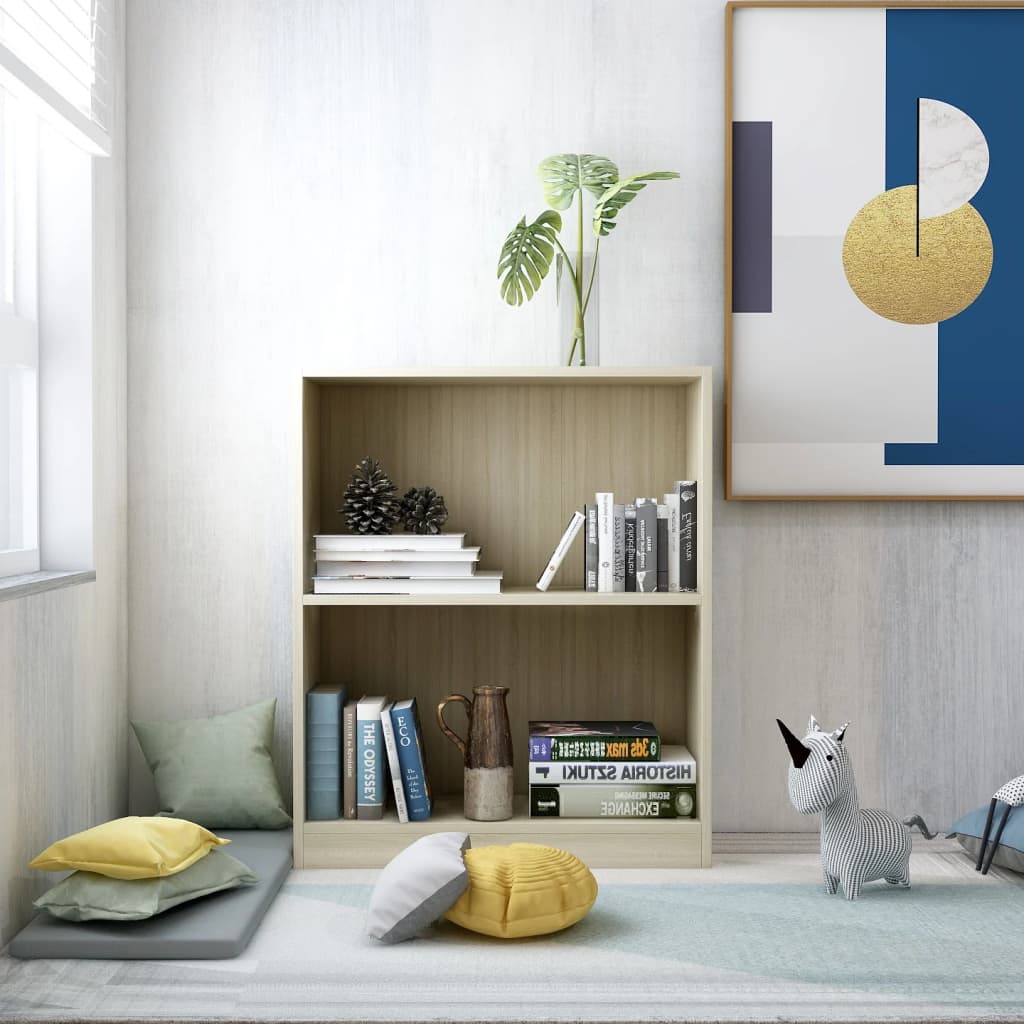Bookshelf Sonoma Oak 60x24x74.5 cm Engineered Wood - Brittle & Co