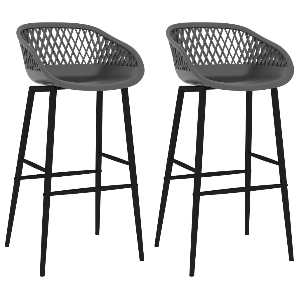 Bar Chairs 2 pcs Grey - Unbeatable Bargains