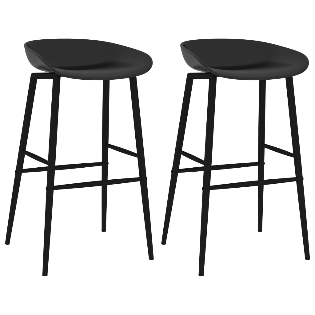 Bar Chairs 2 pcs Black - Casper Homes