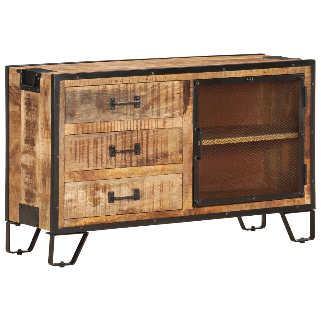 Sideboard 100x31x60 cm Solid Rough Mango Wood - Merkel Designers