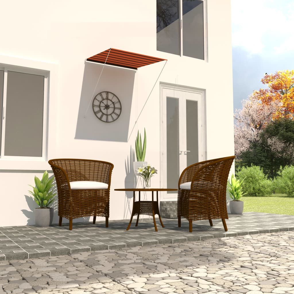 Retractable Awning 100x150 cm Orange and Brown - Unbeatable Bargains