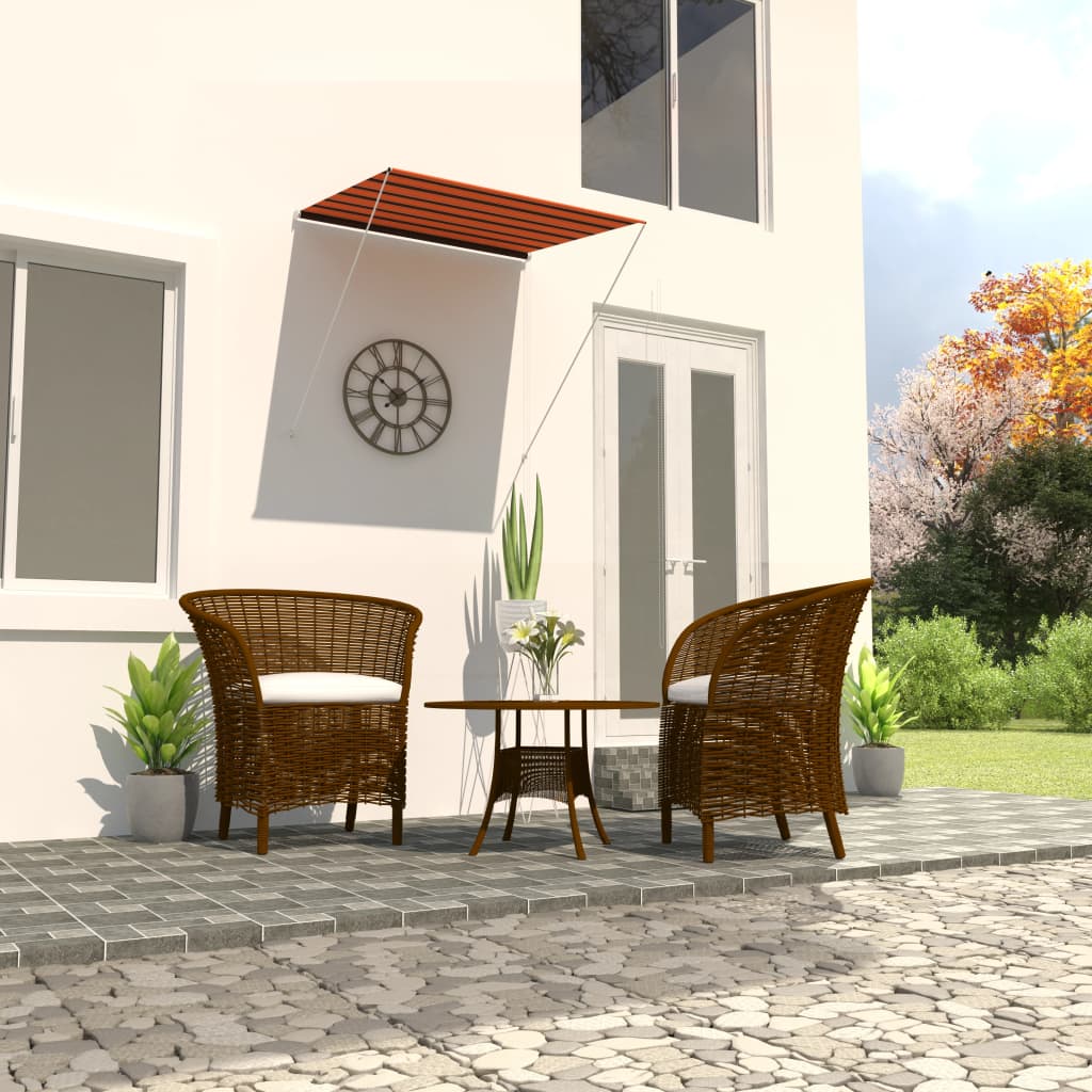 Retractable Awning 150x150 cm Orange and Brown - R and M Furniture