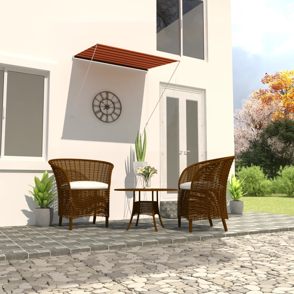 Retractable Awning 200x150 cm Orange and Brown - Design Hut