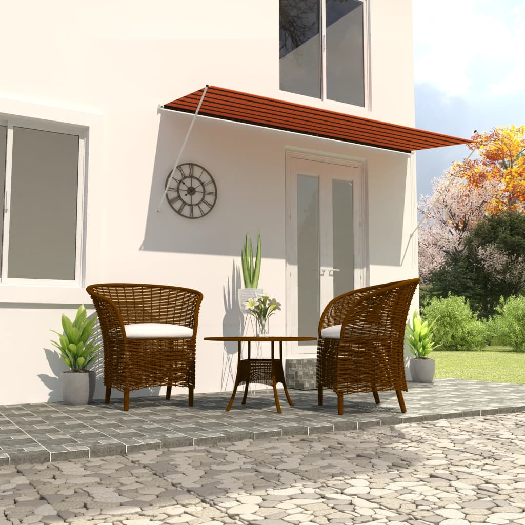 Retractable Awning 350x150 cm Orange and Brown - Unbeatable Bargains