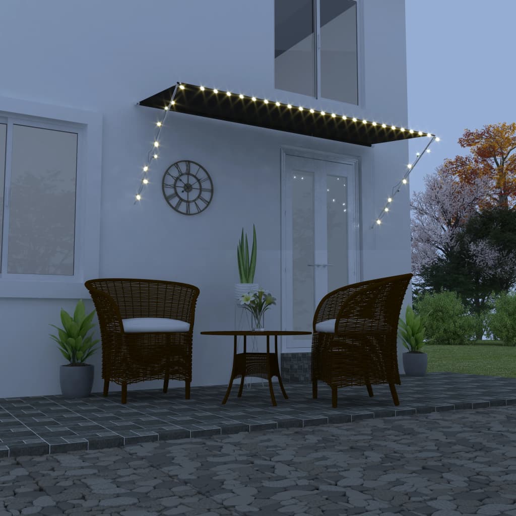 Retractable Awning with LED 350x150 cm Anthracite - Design Hut