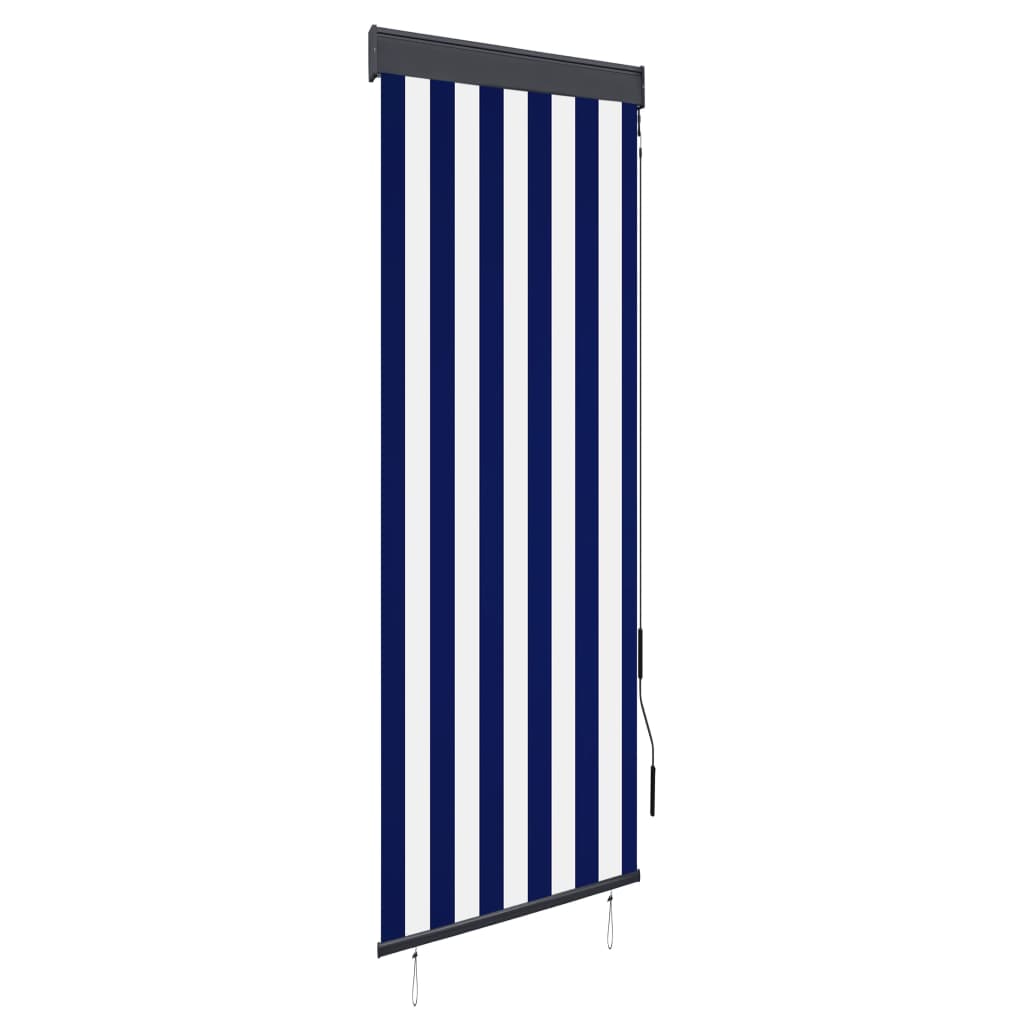 Outdoor Roller Blind 60x250 cm Blue and White - Decor Base