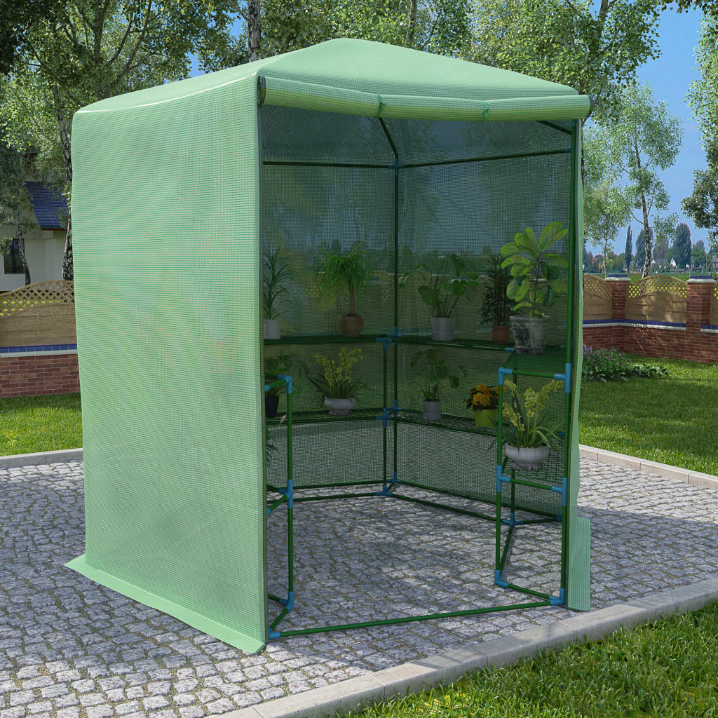 Greenhouse with Shelves Steel 227x223 cm - Unbeatable Bargains