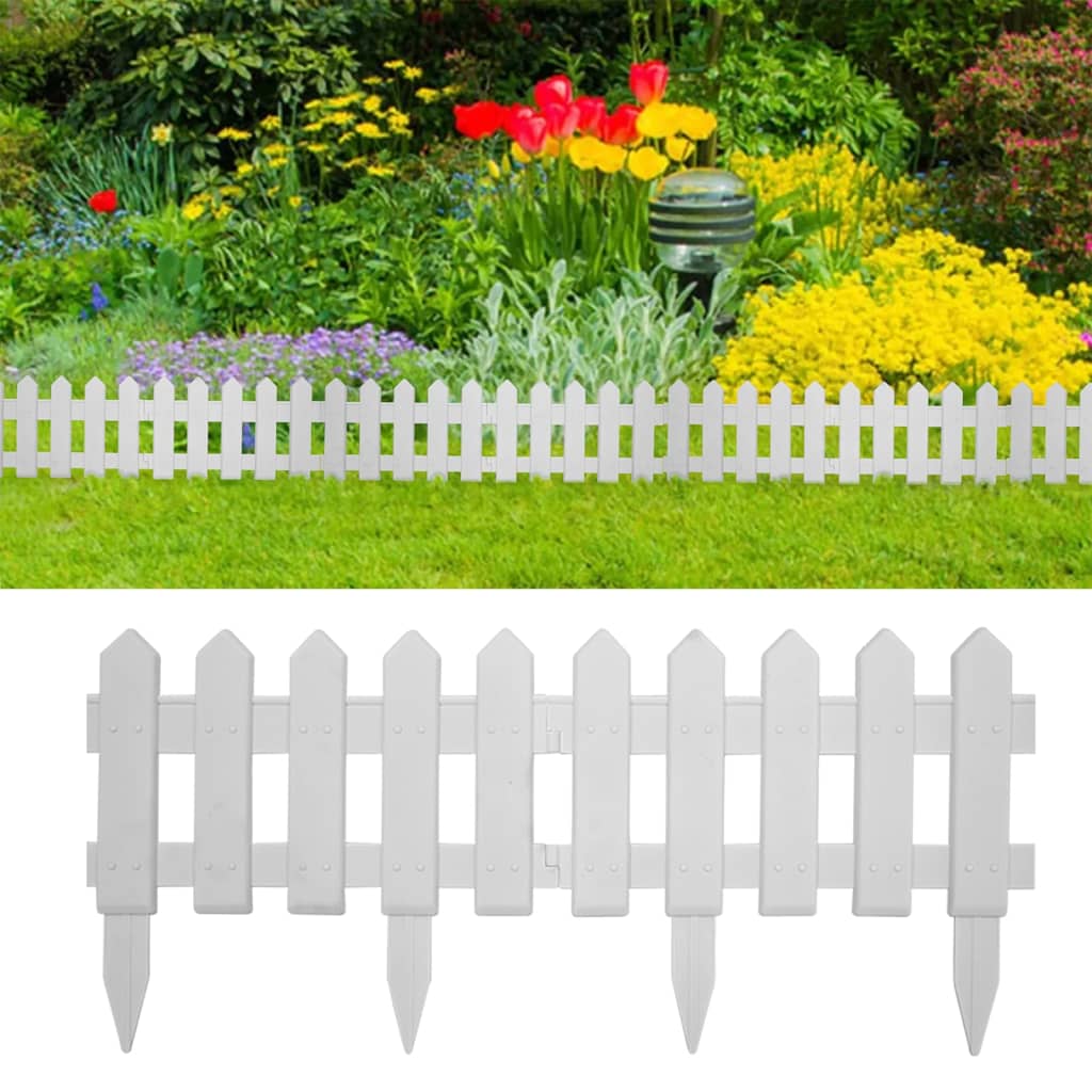 Lawn Edgings 25 pcs White 10 m PP - Decor Base