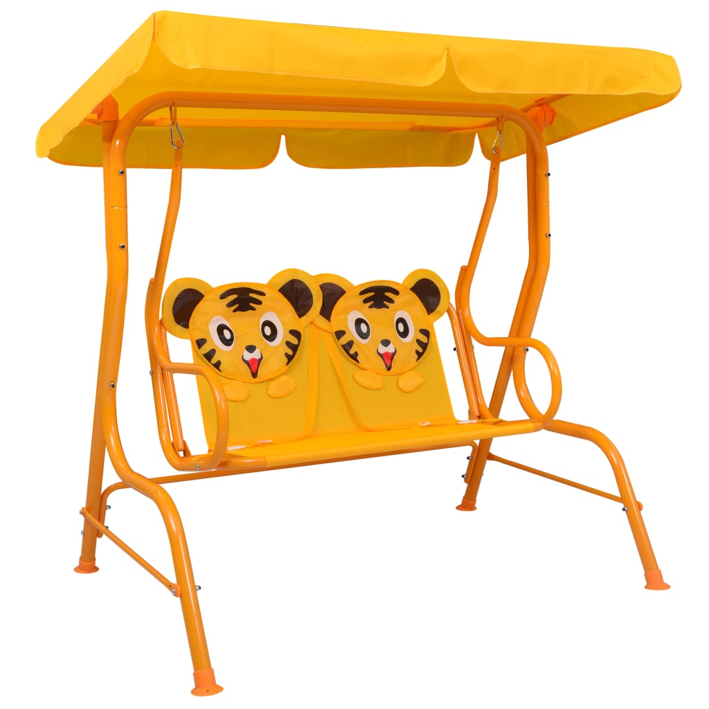 Kids Swing Bench Yellow 115x75x110 cm Fabric - Millennium Furniture