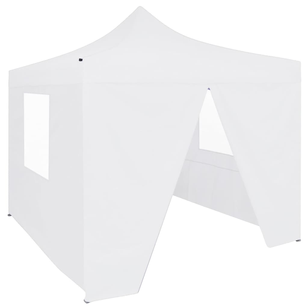 Professional Folding Party Tent with 4 Sidewalls 3x3 m Steel White - Unbeatable Bargains