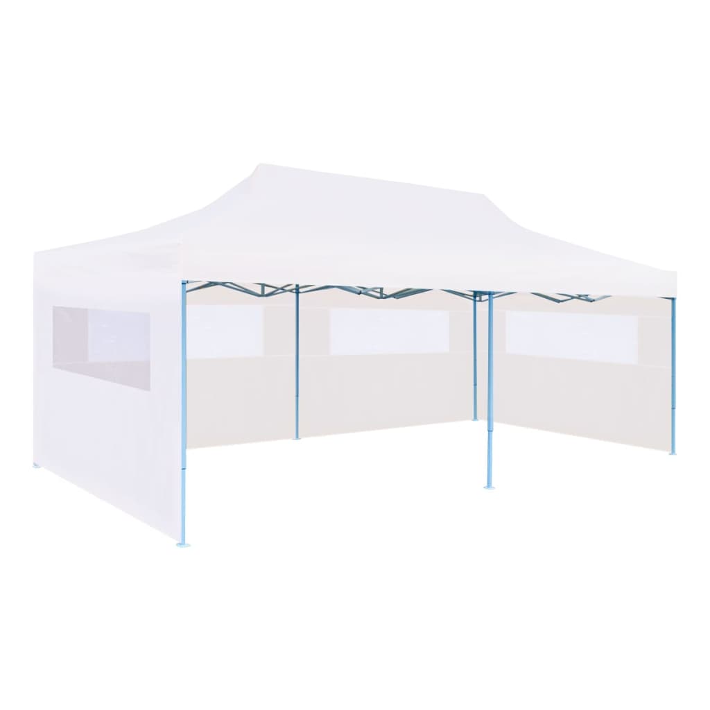 Folding Pop-up Partytent with Sidewalls 3x6 m Steel White - Merkel Designers