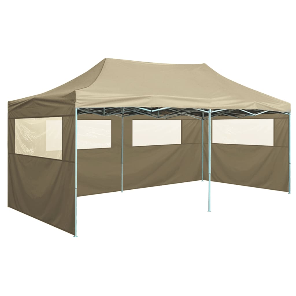 Professional Folding Party Tent with 4 Sidewalls 3x6 m Steel Cream - All Things Good