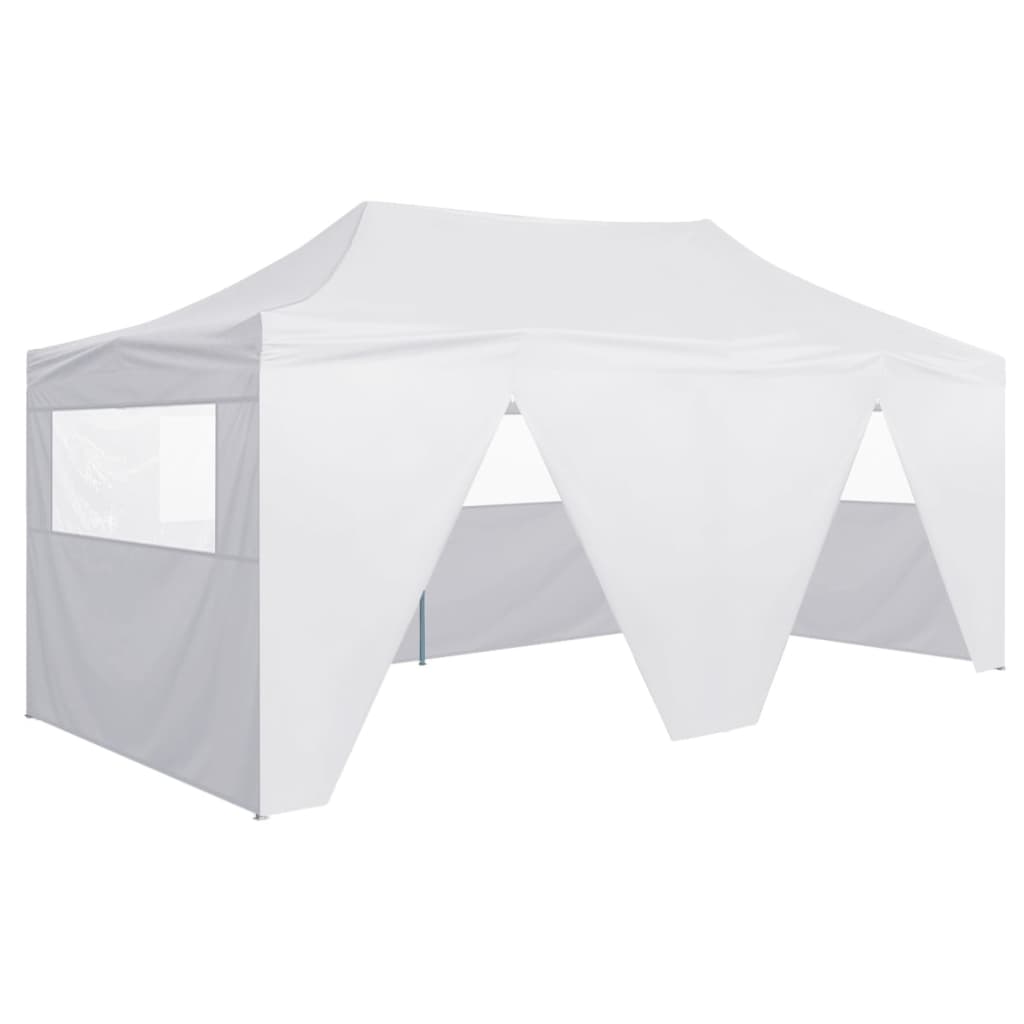 Professional Folding Party Tent with 4 Sidewalls 3x6 m Steel White - Sid & Sam