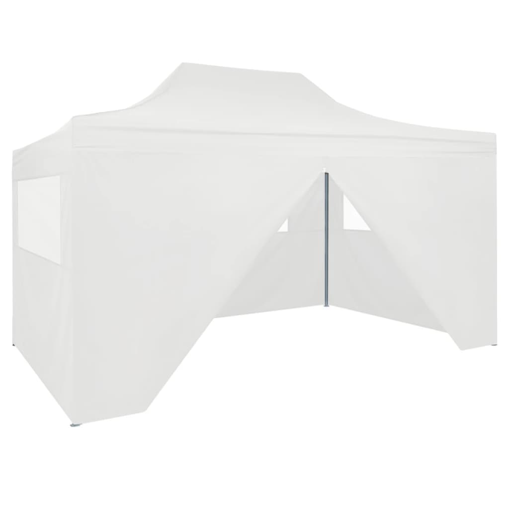 Foldable Party Tent with 4 Sidewalls 3x4.5 m White - All Things Good