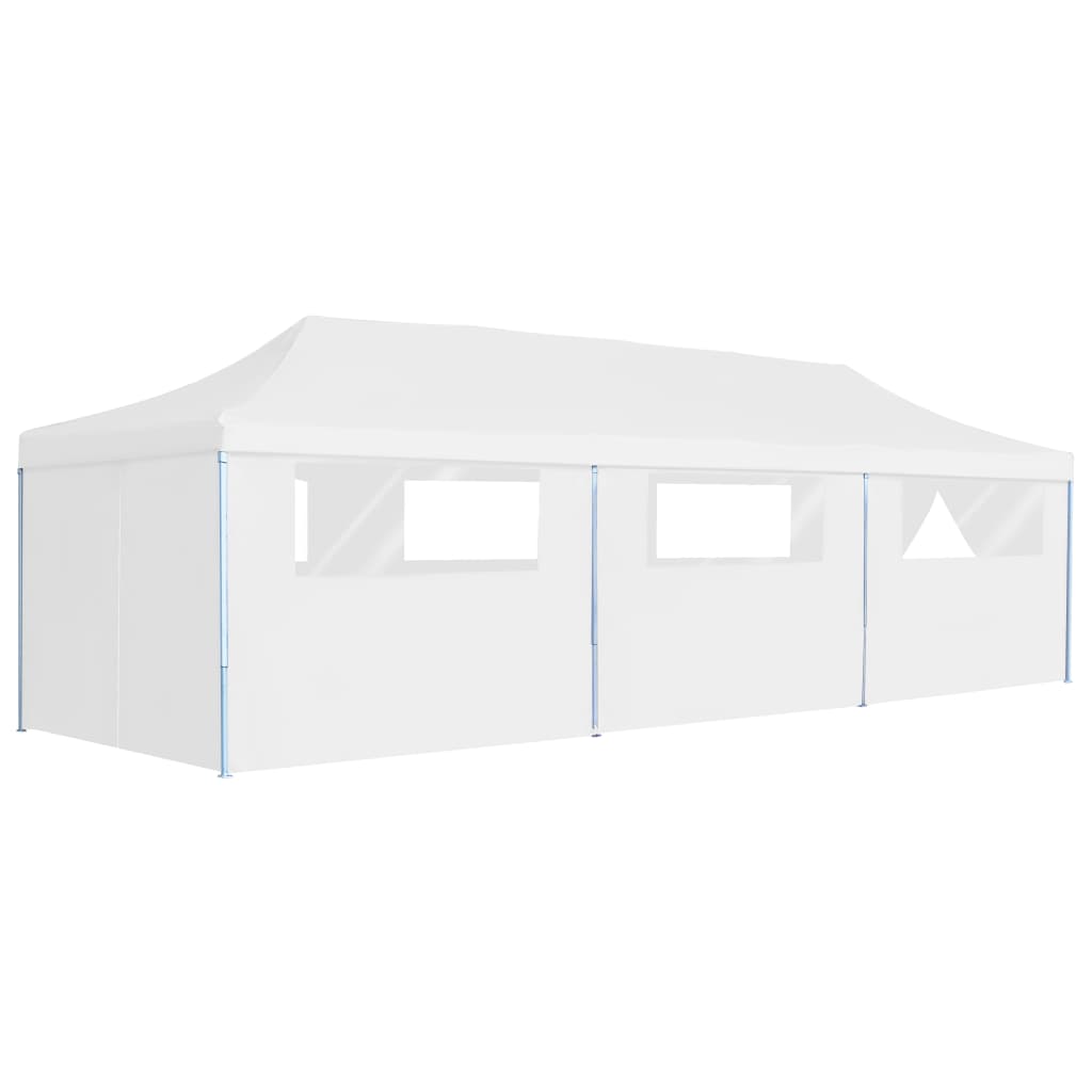 Folding Pop-up Party Tent with 8 Sidewalls 3x9 m White - Tyrell & Tyrell