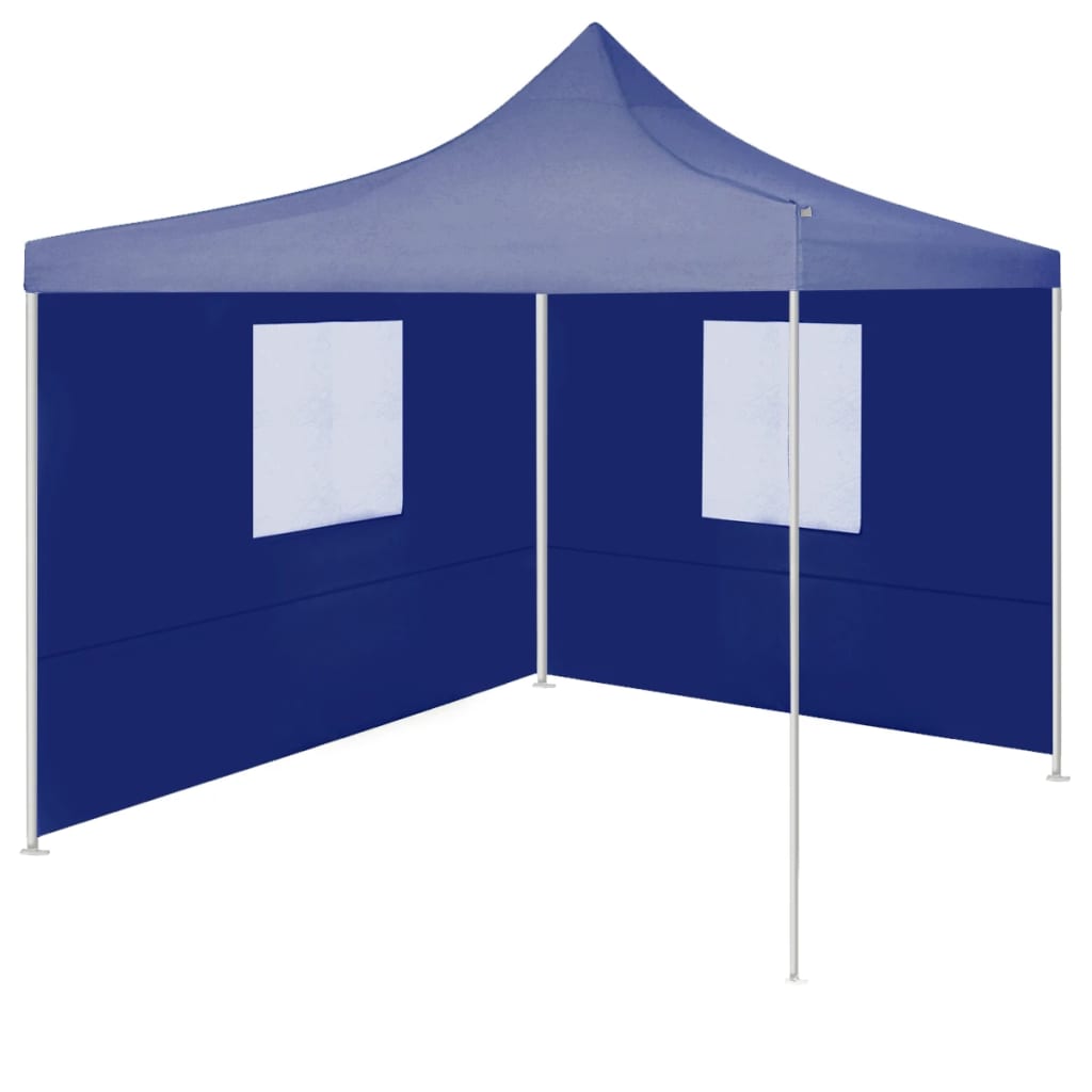 Professional Folding Party Tent with 2 Sidewalls 2x2 m Steel Blue - Discount Dealers