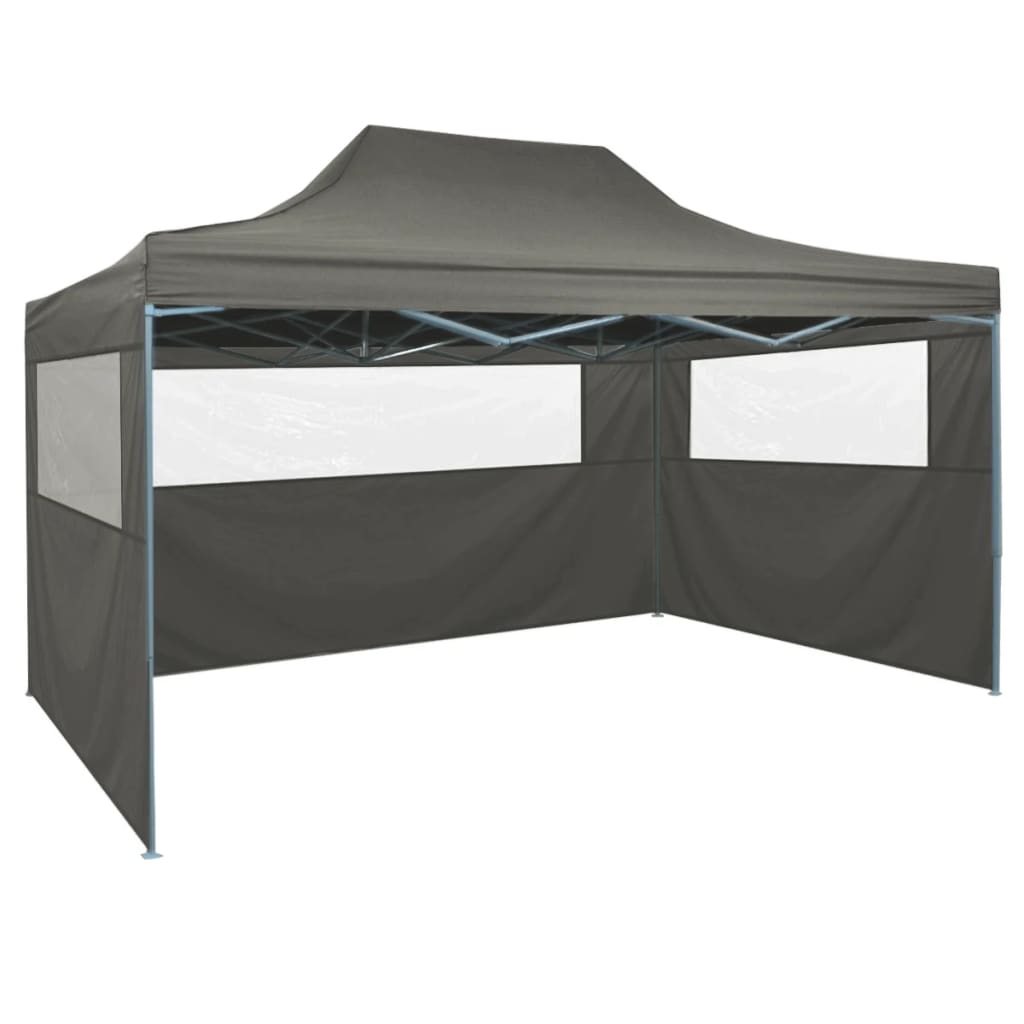 Professional Folding Party Tent with 3 Sidewalls 3x4 m Steel Anthracite - Sid & Sam
