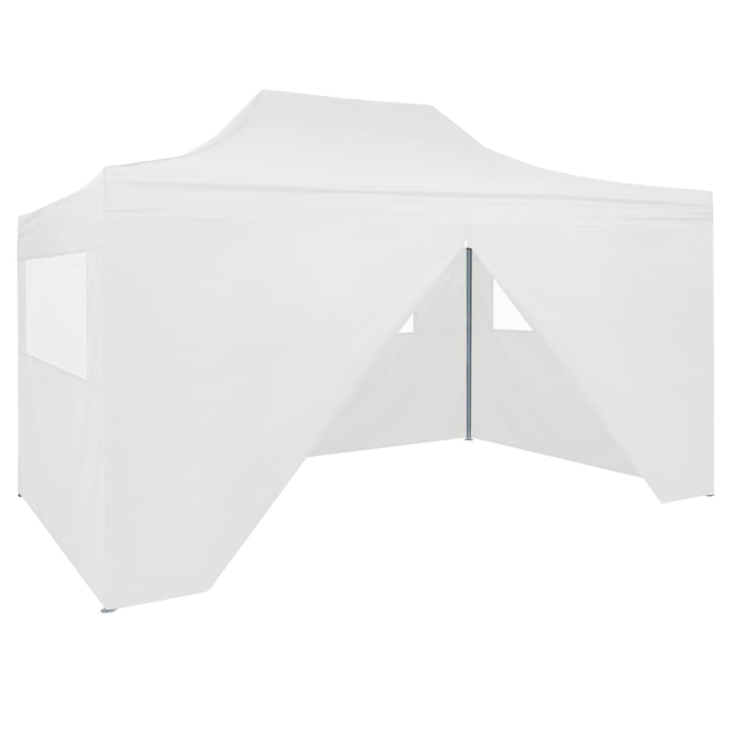 Professional Folding Party Tent with 4 Sidewalls 3x4 m Steel White - All Things Good