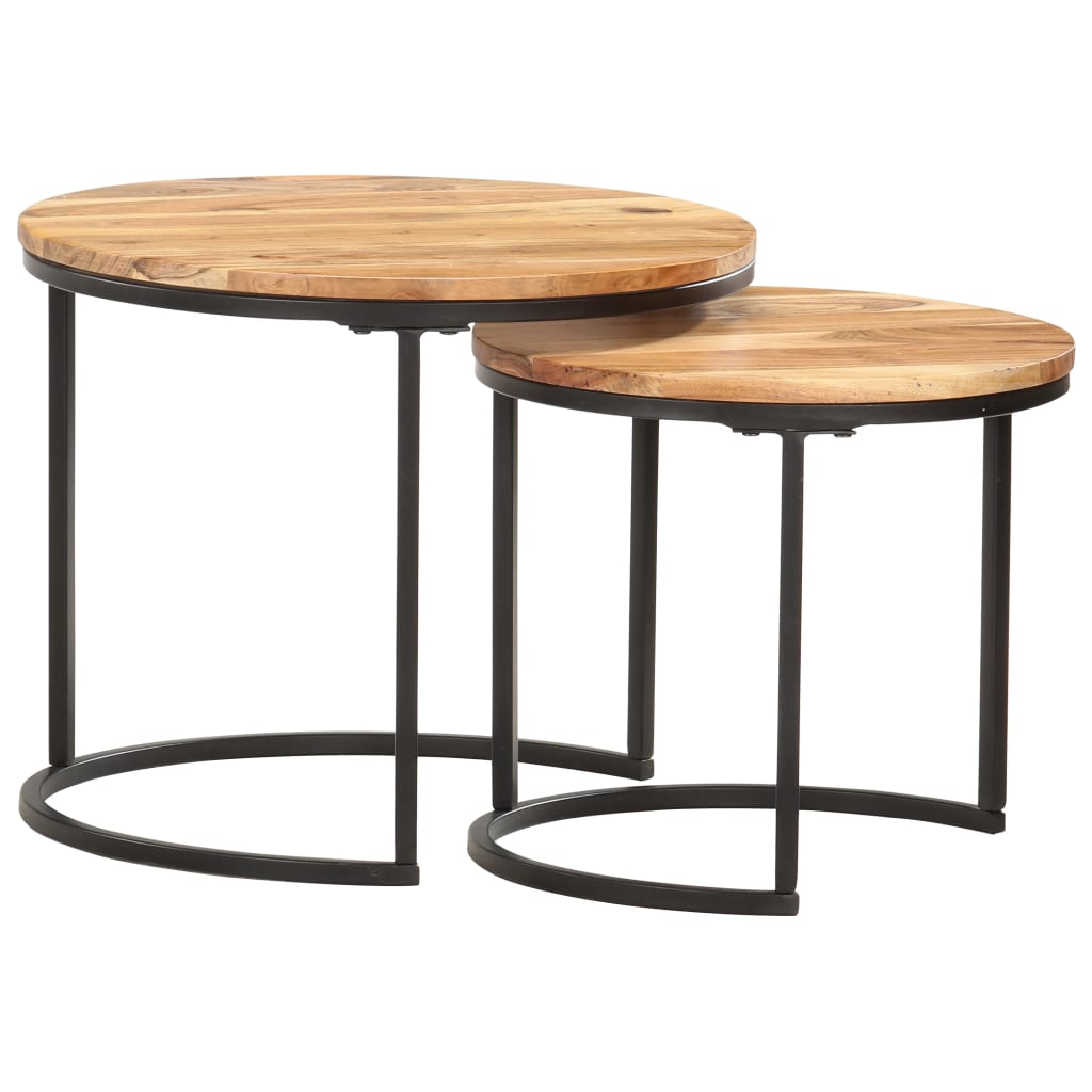 Nesting Tables 2 pcs Solid Acacia Wood - Sid & Sam