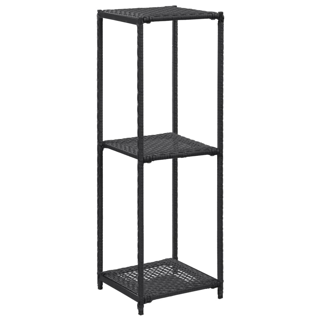 Storage Shelf Black 30x30x90 cm Poly Rattan - Discount Dealers