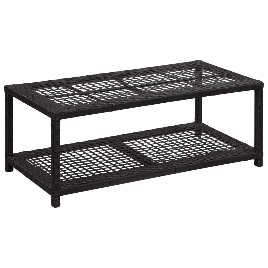 Shoe Bench Black 80x40x30 cm Poly Rattan - Discount Dealers