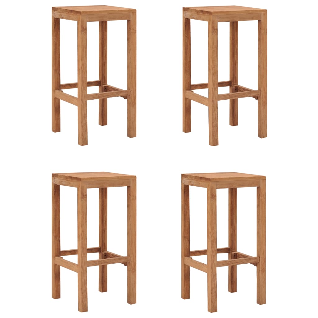 Bar Stools 4 pcs Solid Teak Wood - Sid & Sam