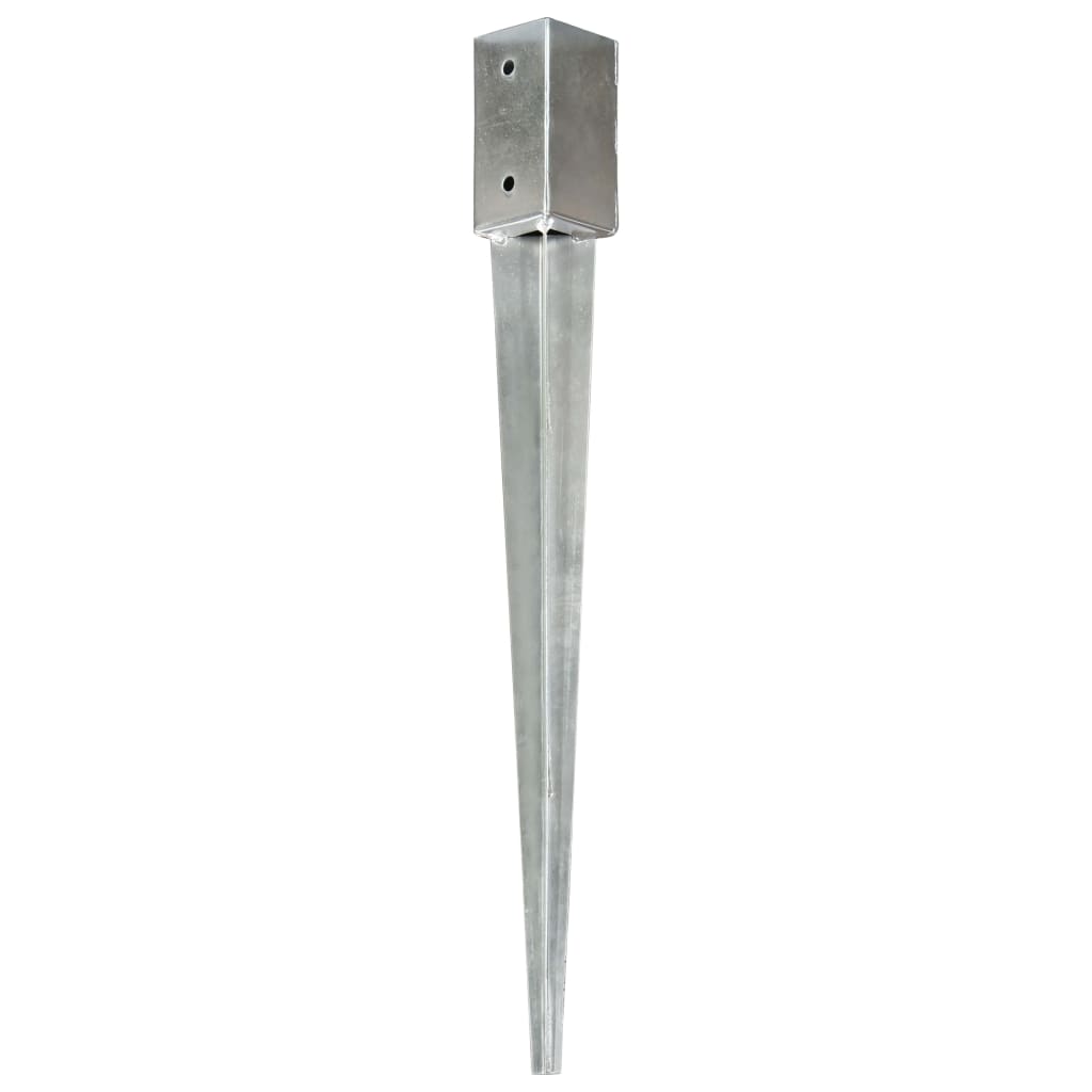 Ground Spikes 12 pcs Silver 7x7x75 cm Galvanised Steel - Style and Chic