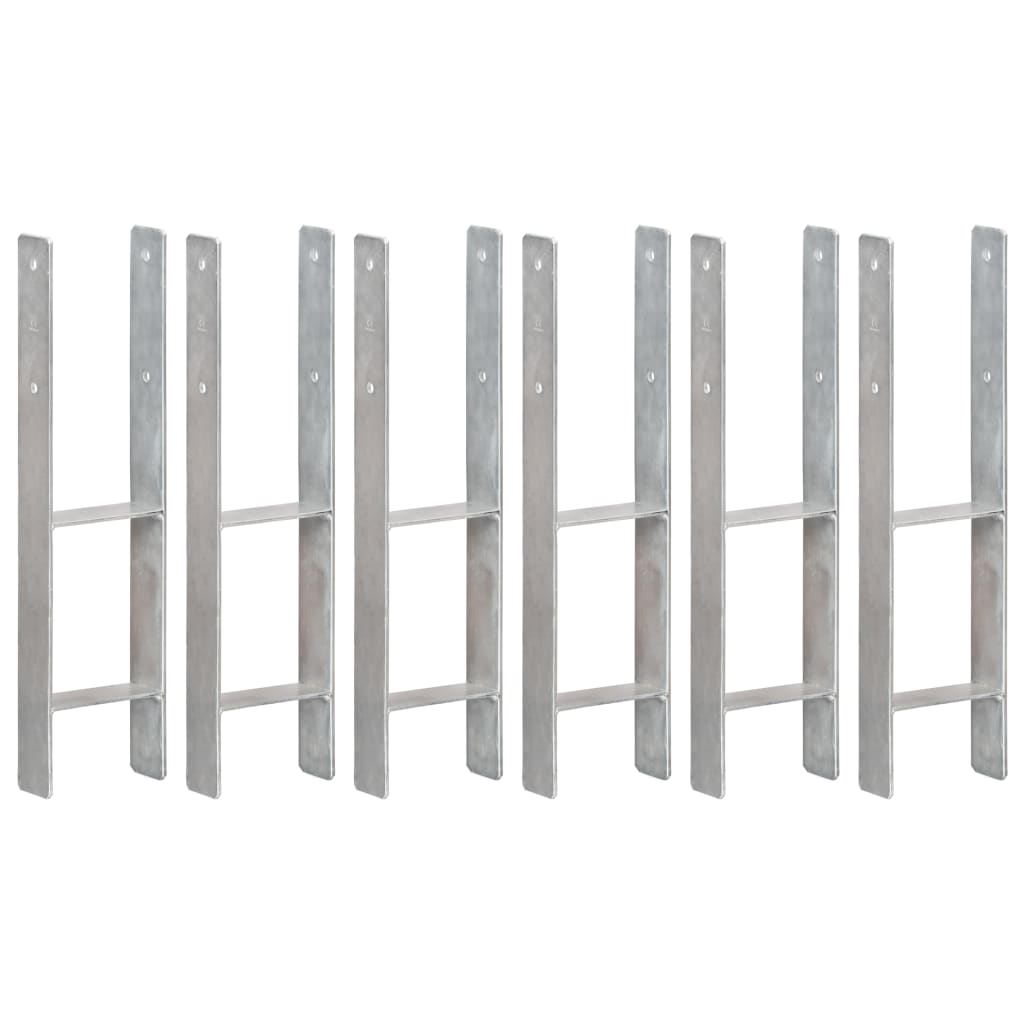 Fence Anchors 6 Pcs Silver 14x6x60cm Galvanised Steel - Tyrell & Tyrell