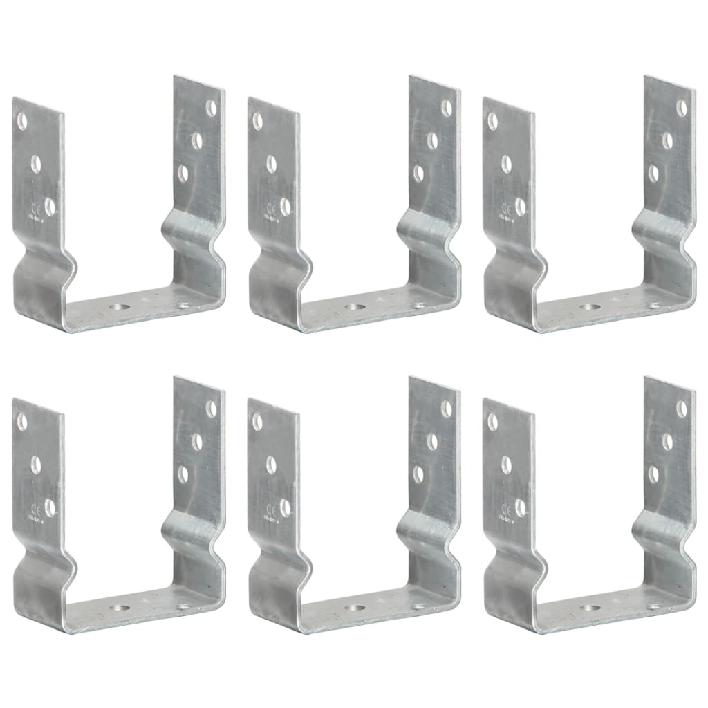 Fence Anchors 6 Pcs Silver 12x6x15cm Galvanised Steel - Sid & Sam
