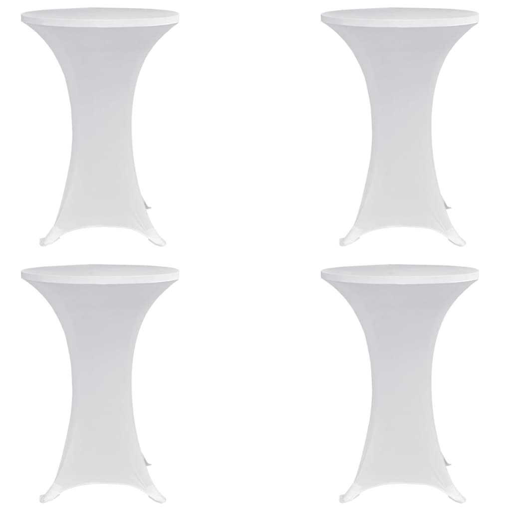 Standing Table Cover Ã ̃80 cm White Stretch 4 pcs - Brittle & Co