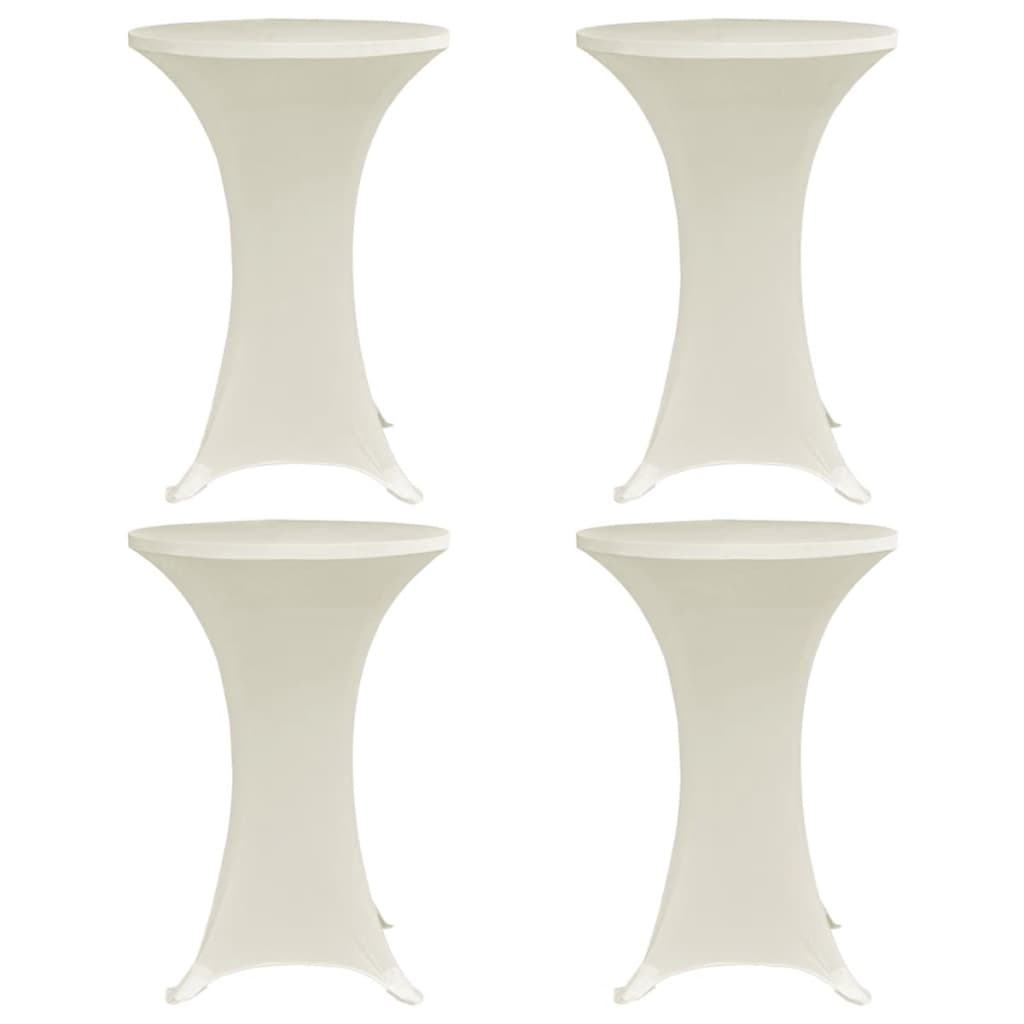 Standing Table Cover Ã ̃60 cm Cream Stretch 4 pcs - Direct Imports