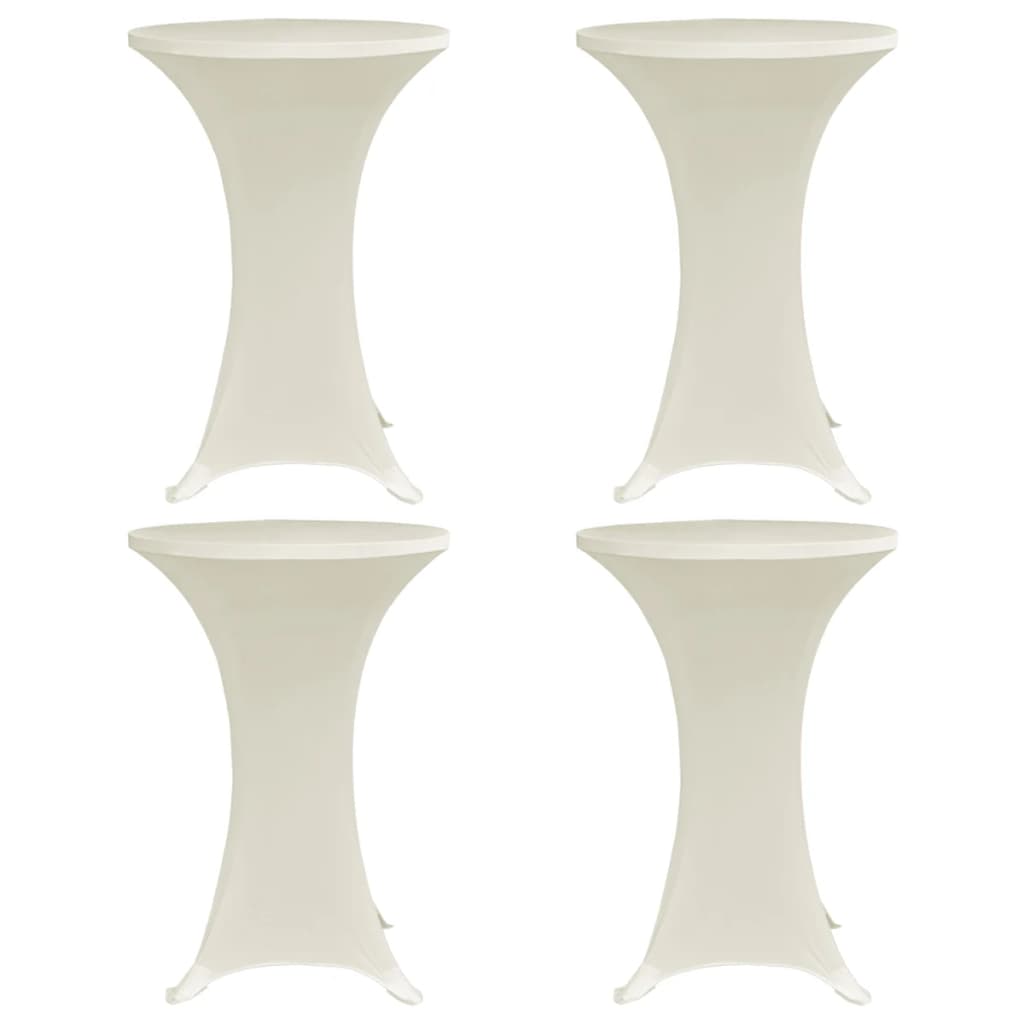 Standing Table Cover Ã ̃70 cm Cream Stretch 4 pcs - Style and Chic