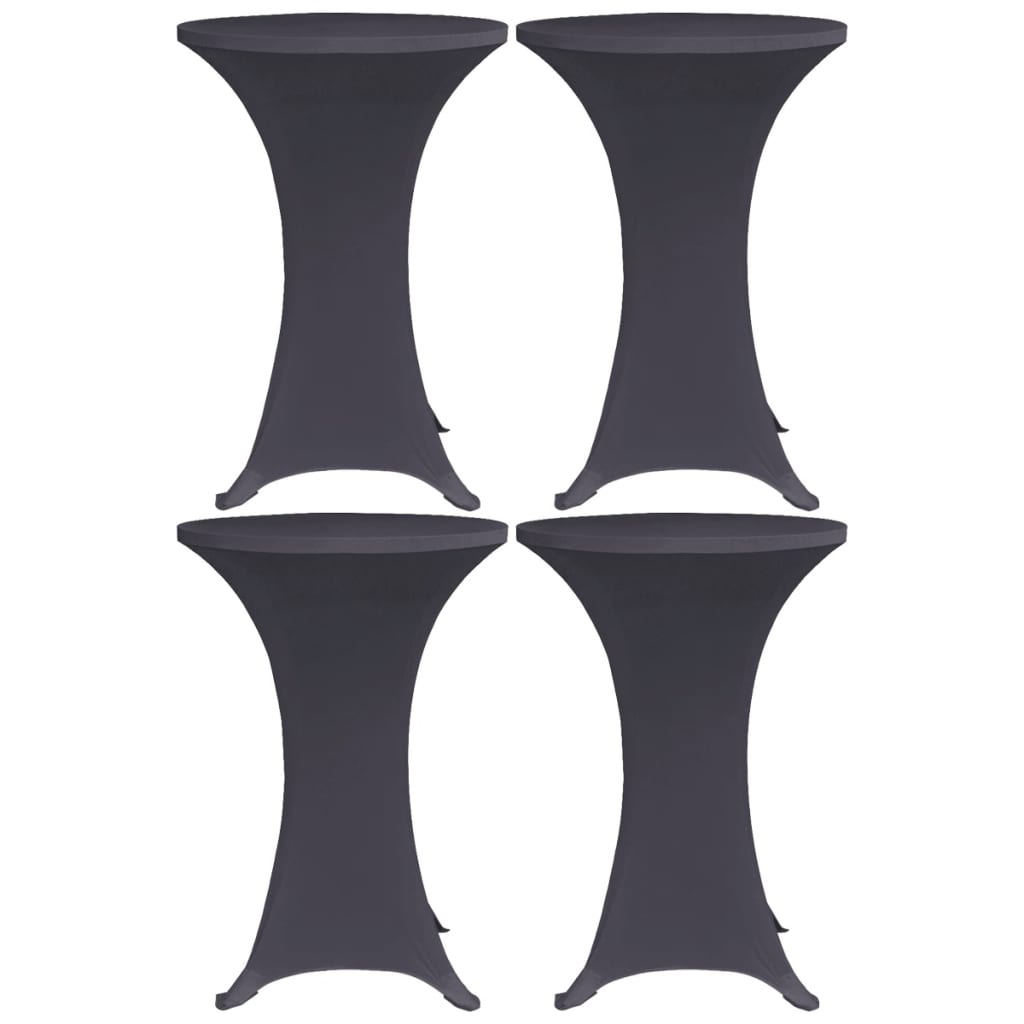 Stretch Table Cover 4 pcs 80 cm Anthracite - Merlin Deals