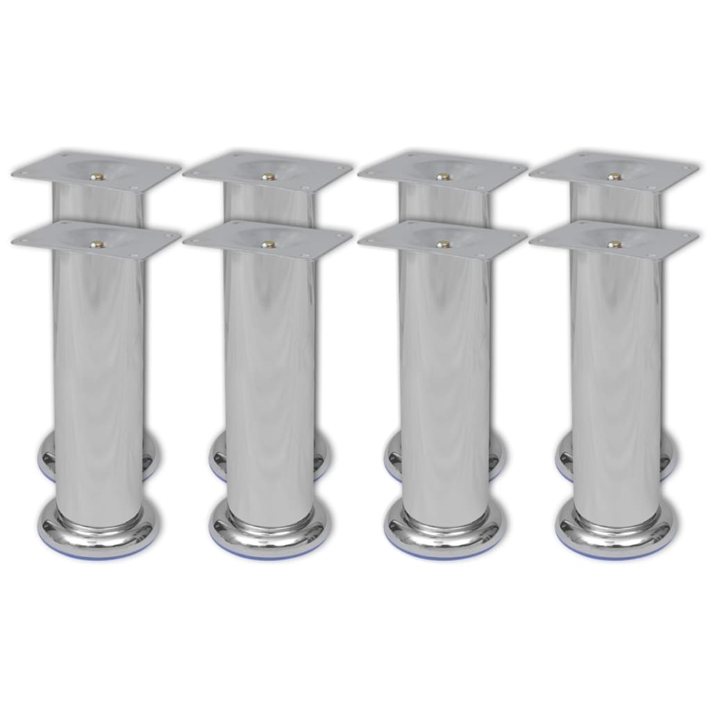 Round Sofa Legs 8 pcs Chrome 180 mm - Unbeatable Bargains