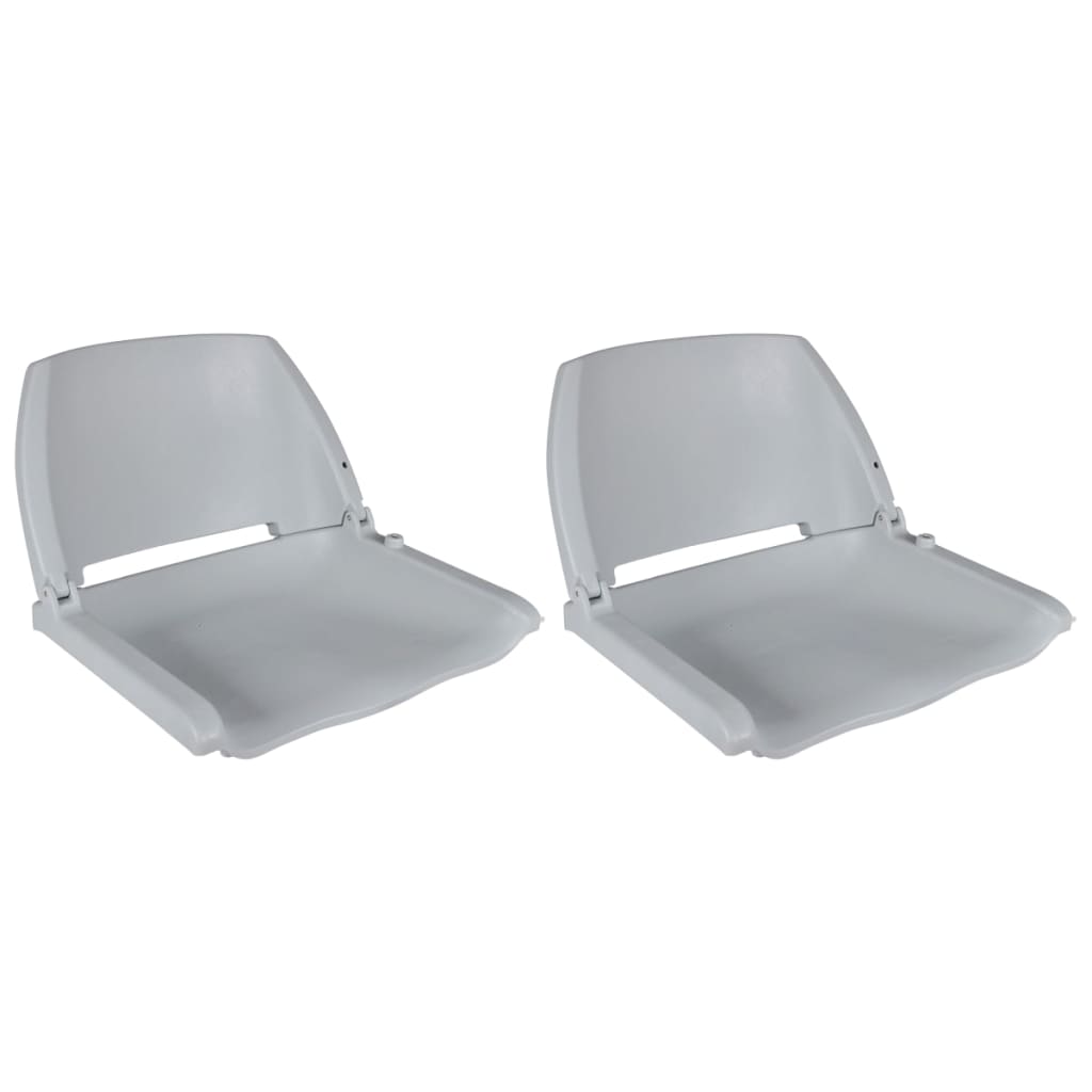 Boat Seats 2 pcs Foldable Backrest No Pillow Grey 41x51x48 cm - Merlin Deals