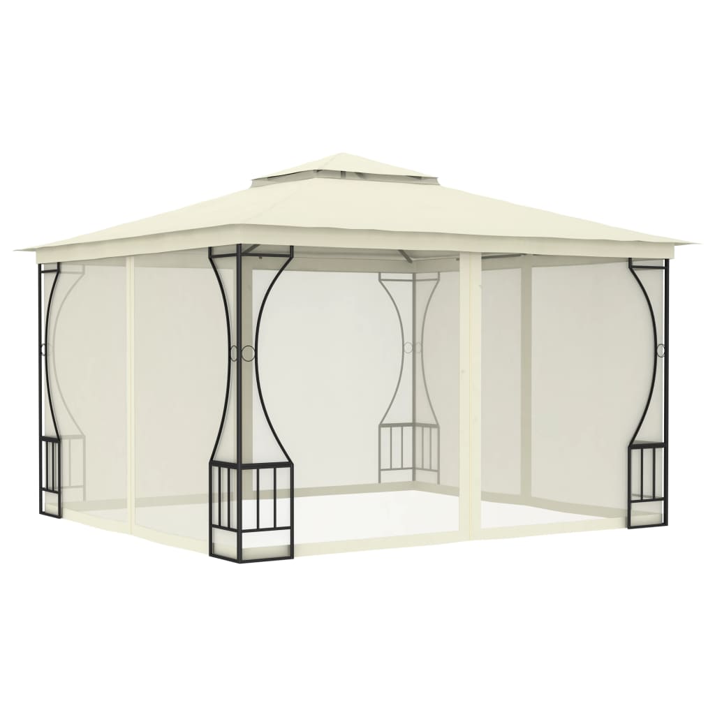 Gazebo with Nets 300x300x265 cm Cream - Design Hut
