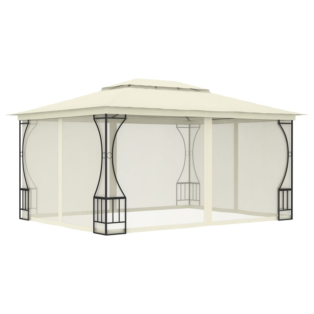 Gazebo with Nets 300x400x265 cm Cream - Direct Imports