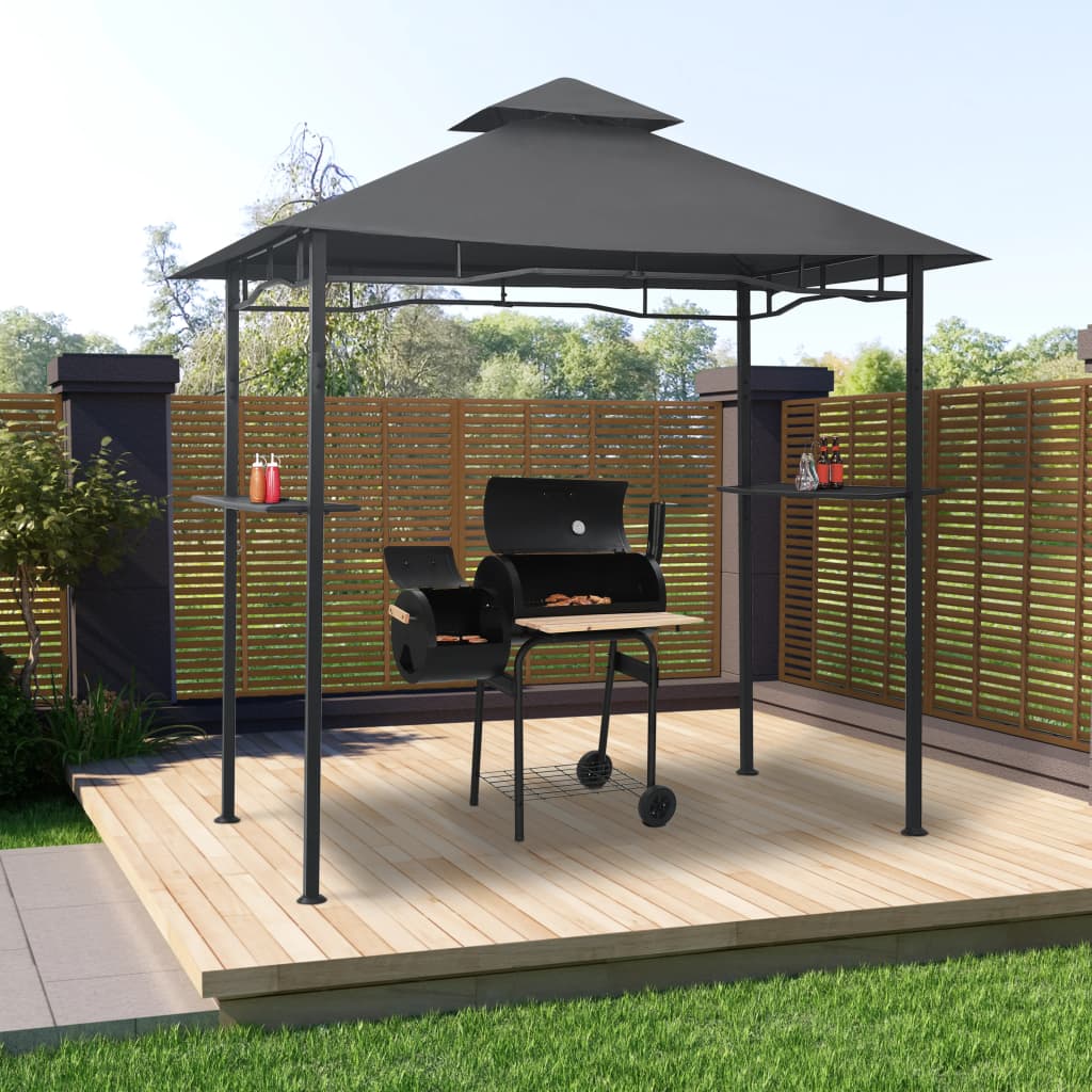 BBQ Gazebo 240x150x255 cm Anthracite Steel - Decor Base
